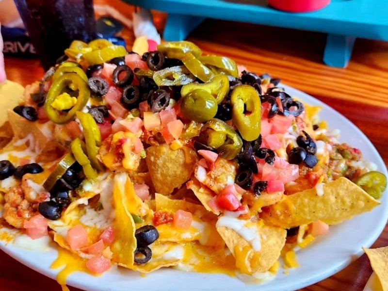 The Back Porch seafood nachos