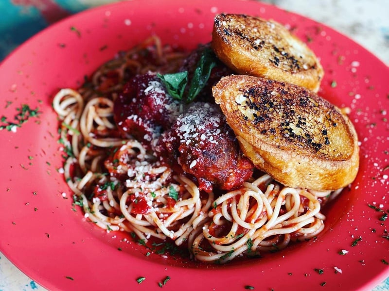 Spaghetti and meatballs at The Local Market