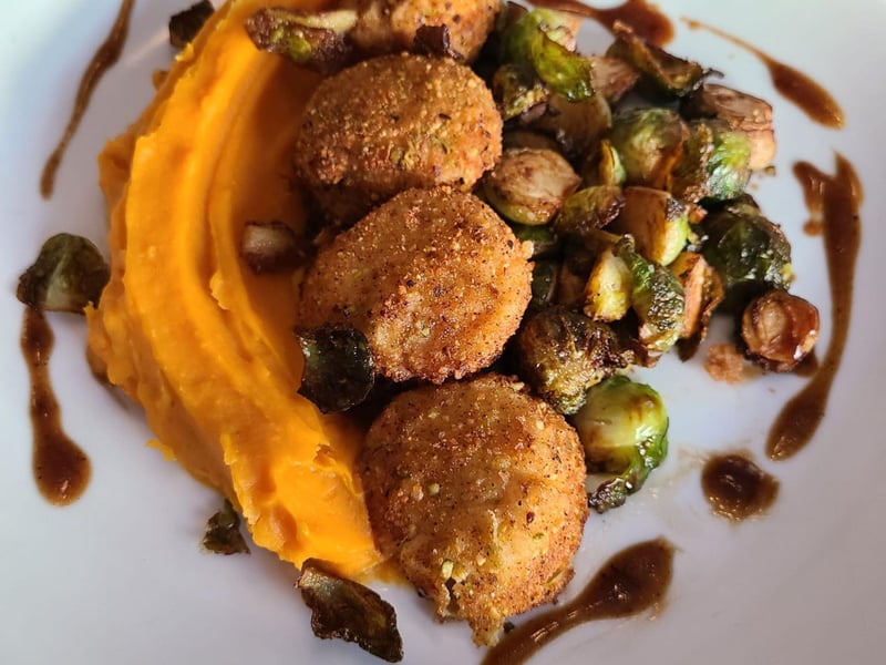 Pistachio and parmesan crusted scallops