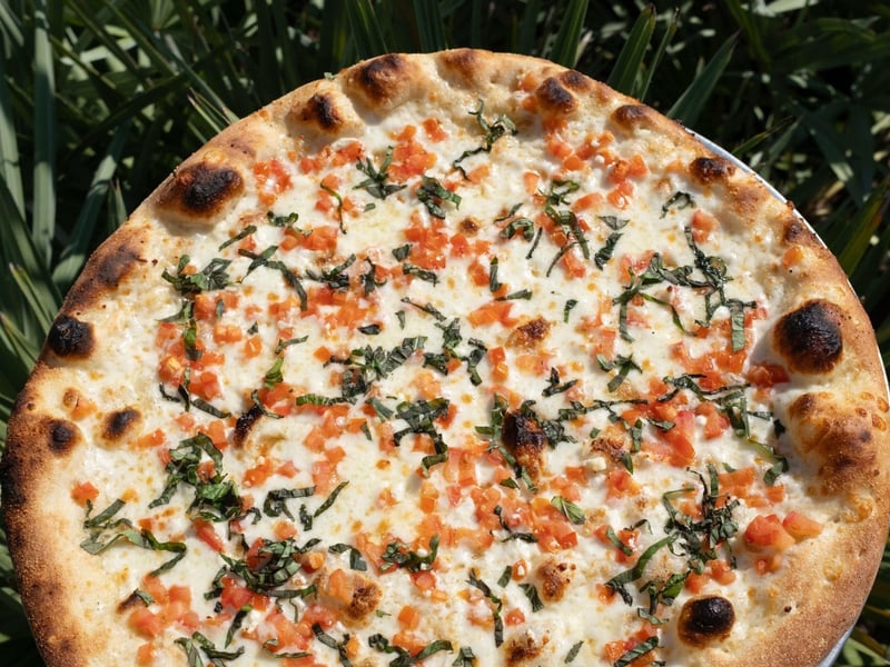 The Margherita pizza from Pizza by the Sea
