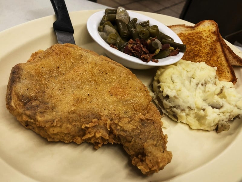 The pork chop at Alphys Family Restaurant