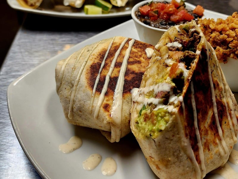 A burrito at Cactus Flower Cafe in Navarre Beach, Florida