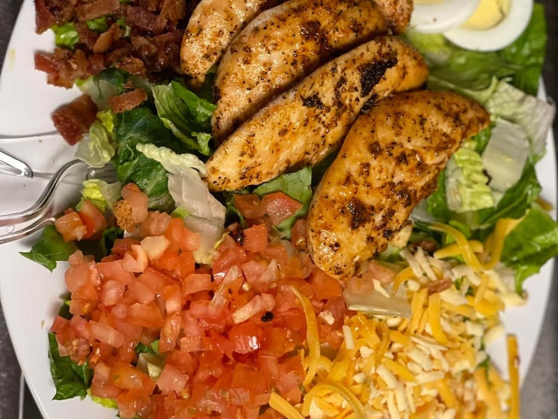 A blackened chicken salad