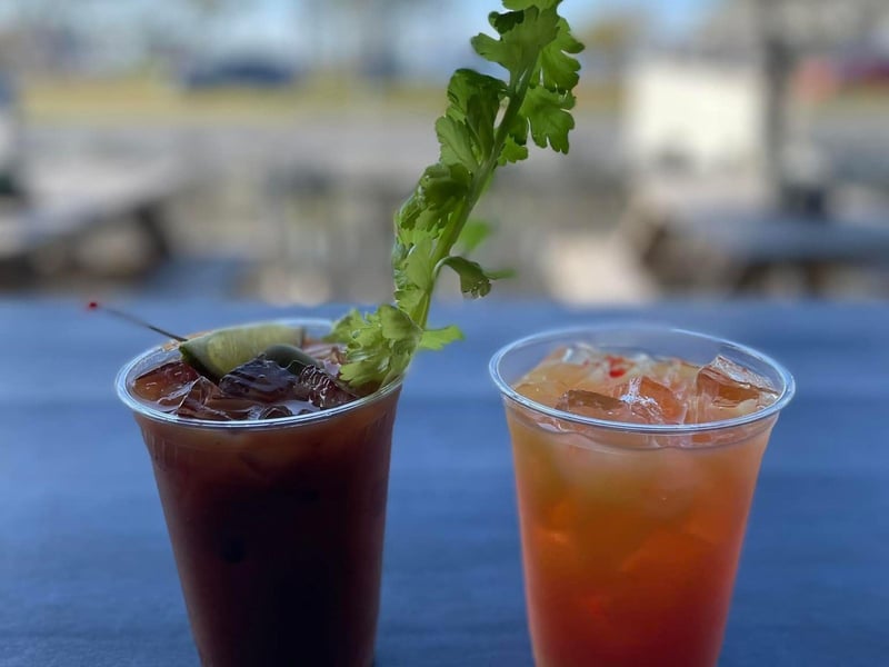 A bloody mary and tequila sunrise