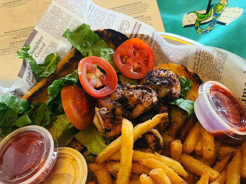 The blackened Shrimp PoBoy