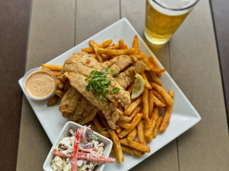 Fish and chips at The Jellyfish Restaurant and Bar in Perdido Key
