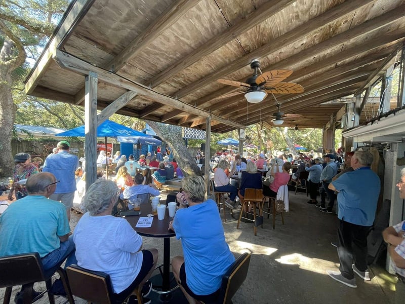 Outdoor seating at The Point Restaurant