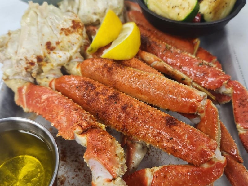 Steamed Alaskan crab legs with butter