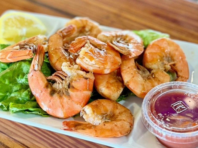 Fresh steamed shrimp