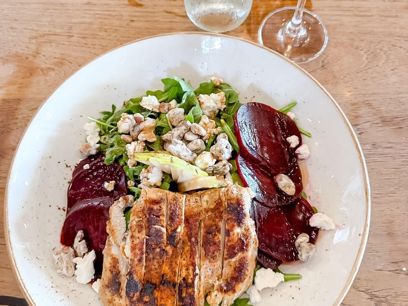 The Harvest Beet salad with blackened chicken
