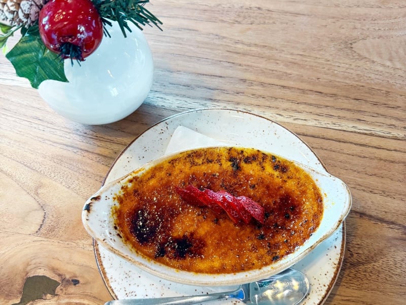 Creme Brulee at The Waterfront Restaurant on Anna Maria Island, Florida