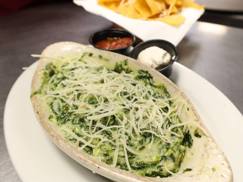 Spinach and artichoke crab dip at De Sotos Seafood Kitchen