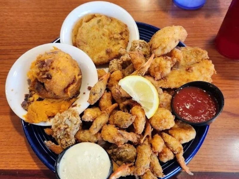 The fried fish platter at De Sotos Seafood Kitchen