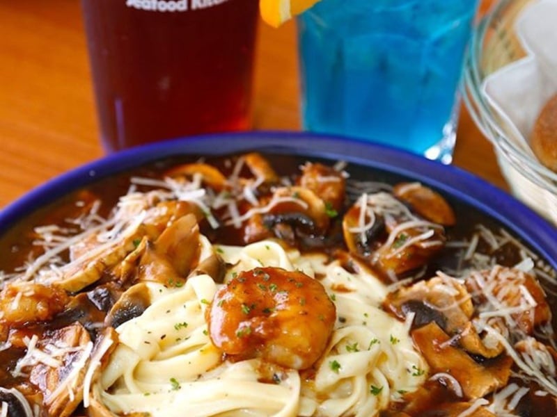 Shrimp and pasta marsala at De Sotos Seafood Kitchen