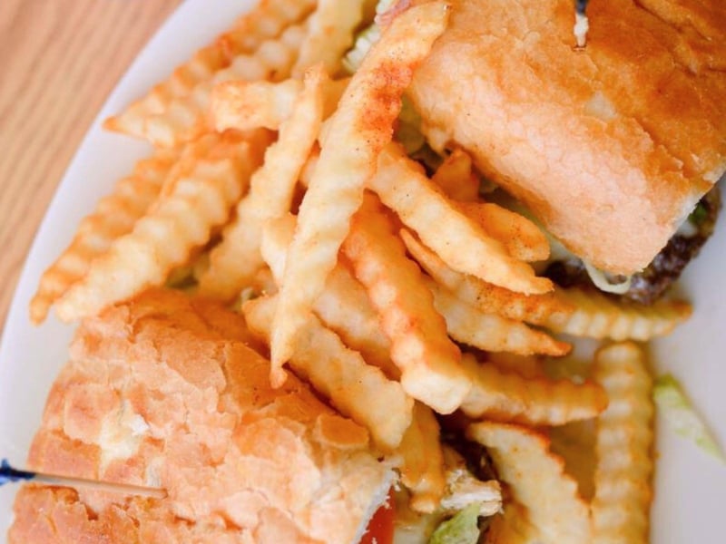 The burger on french bread