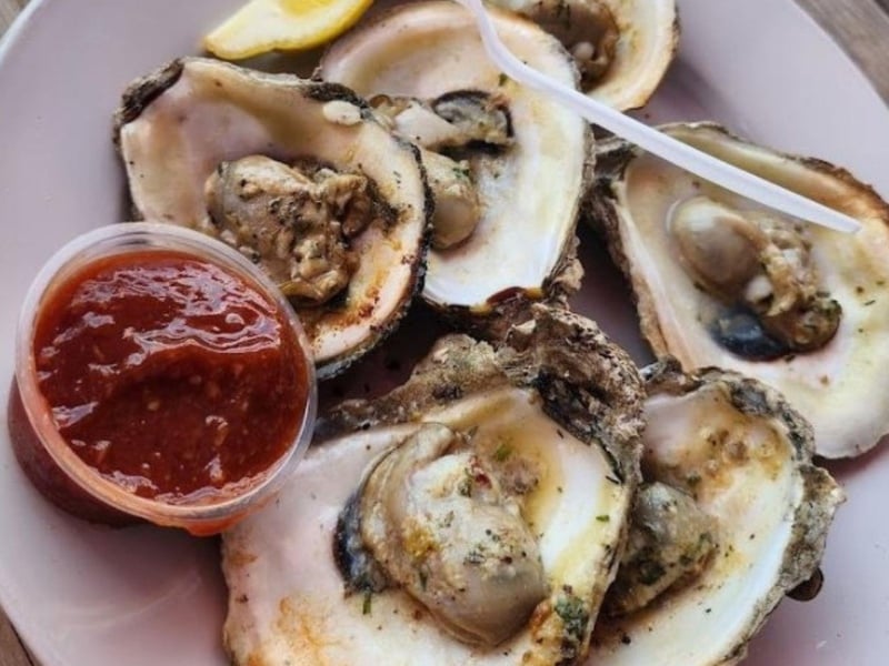 Fresh oysters on the half shell