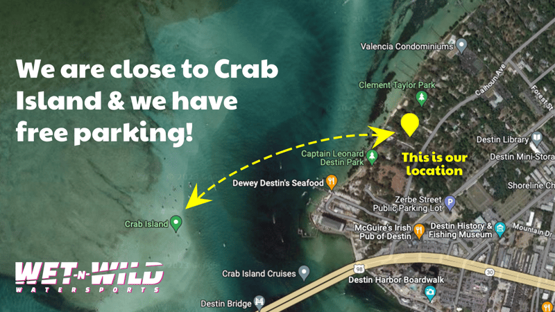 Enjoy easy access to Crab Island, the bay and harbor