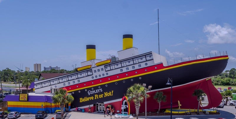 Ripleys Believe It or Not building shaped like a ship in Panama City Beach
