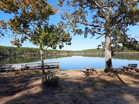 Picnic area and lake view along Blackwater Heritage Trail