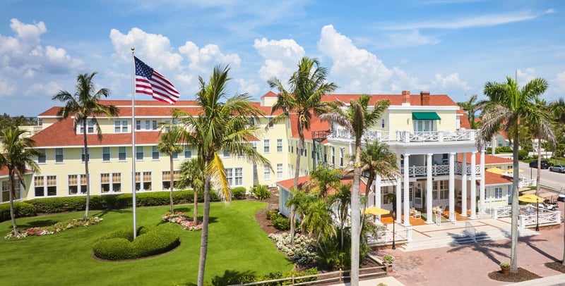 Historic Gasparilla Inn  Club surrounded by palmlined streets