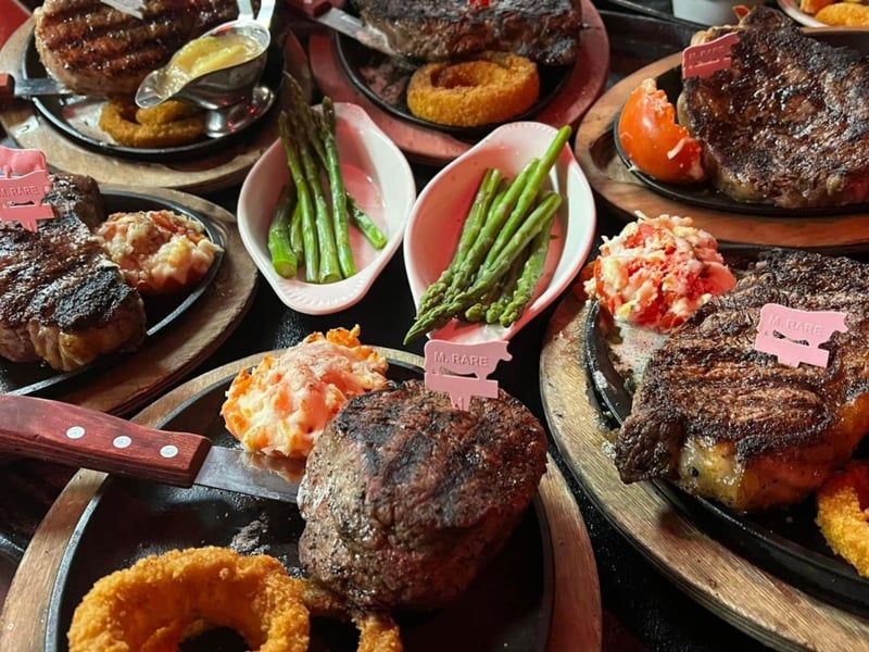 Different cuts of steaks from McGuires in Destin