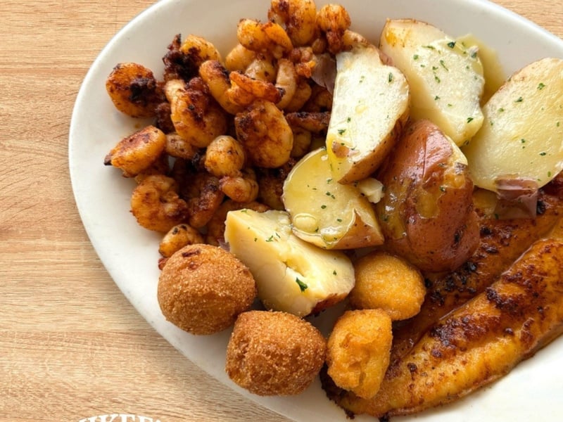 Blackened redfish at Mikees Seafood