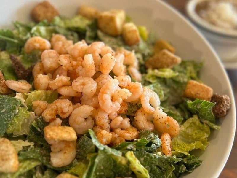 The Caesar Salad with shrimp