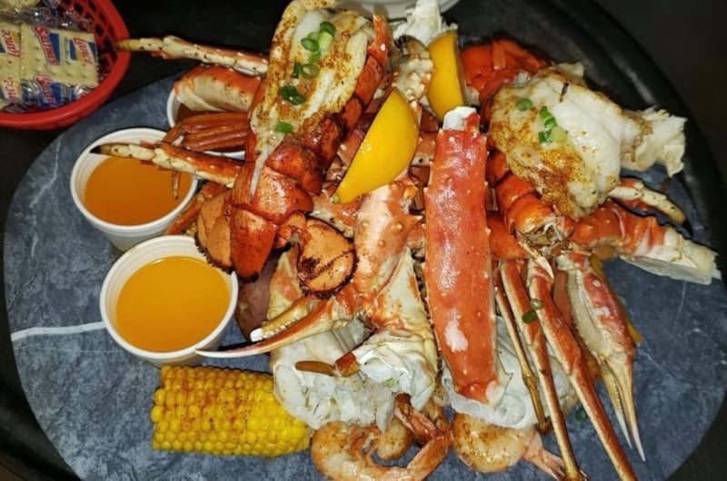 A seafood platter from Bayou Bills in Santa Rosa Beach, Florida