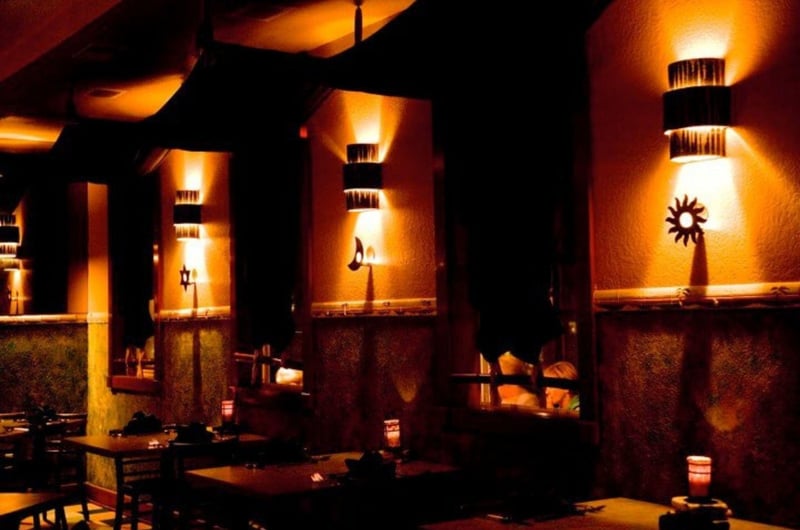 The interior of Basmatis Asian Cuisine in Santa Rosa Beach, Florida