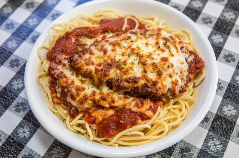 The Chicken Parmigiana from Angelinas Pizzeria and Pasta in Santa Rosa Beach, Florida