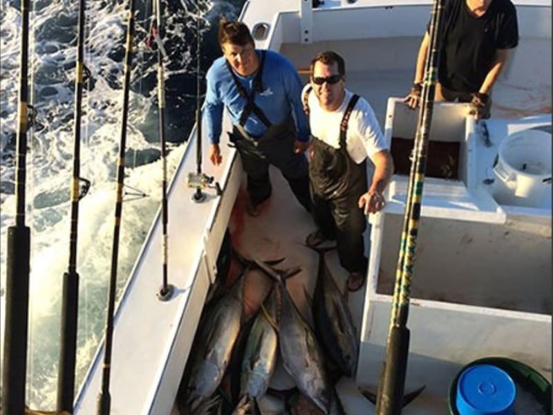 A group with their catches on board Lady Em in Destin, Florida