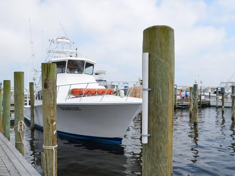 Sunrise Fishing Charter at the dock in Destin, Florida