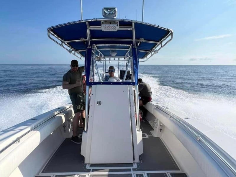 View from the front of the boat of JustInTime in Destin, Florida