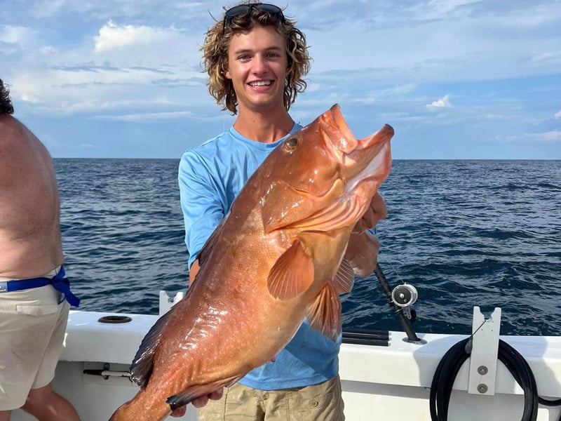 A man with his catch on board Sea Winder in Destin, Florida