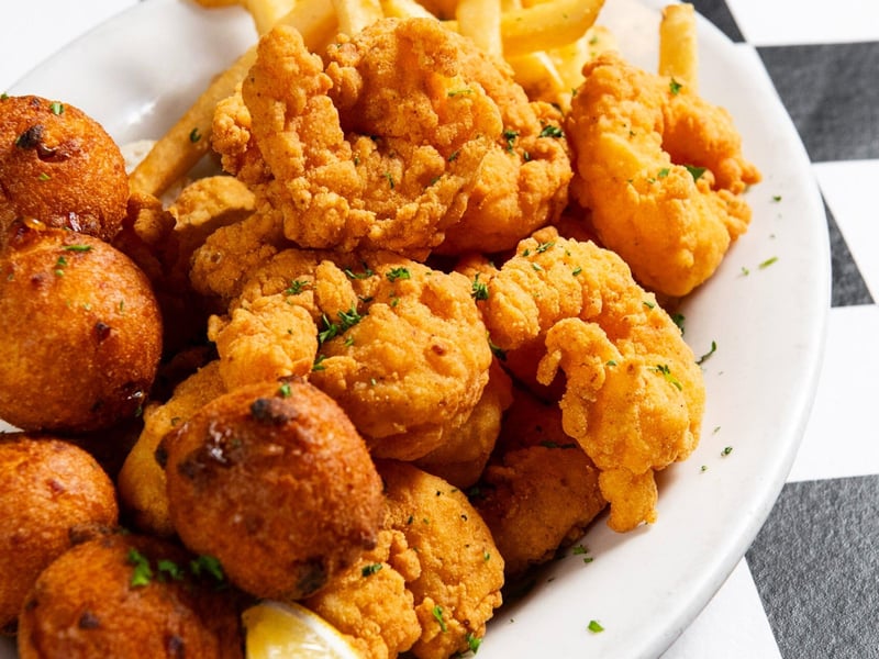 A fried shrimp platter at Acme