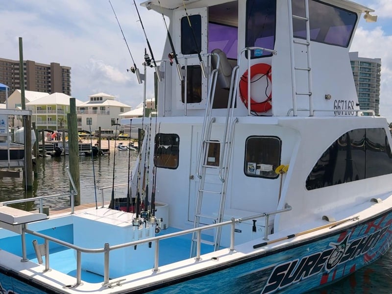 Sure Shot on the dock in Orange Beach, Alabama