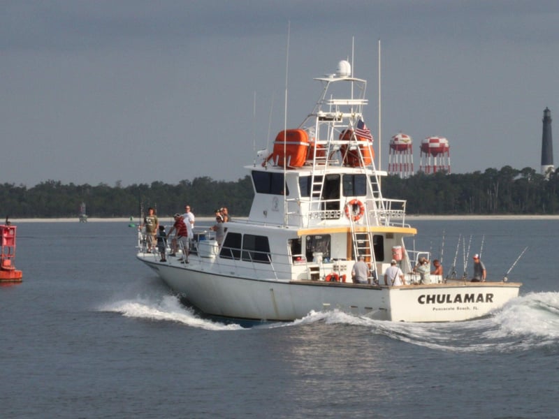 The Charter Boat Chulamar on the water in Pensacola Beach, Florida