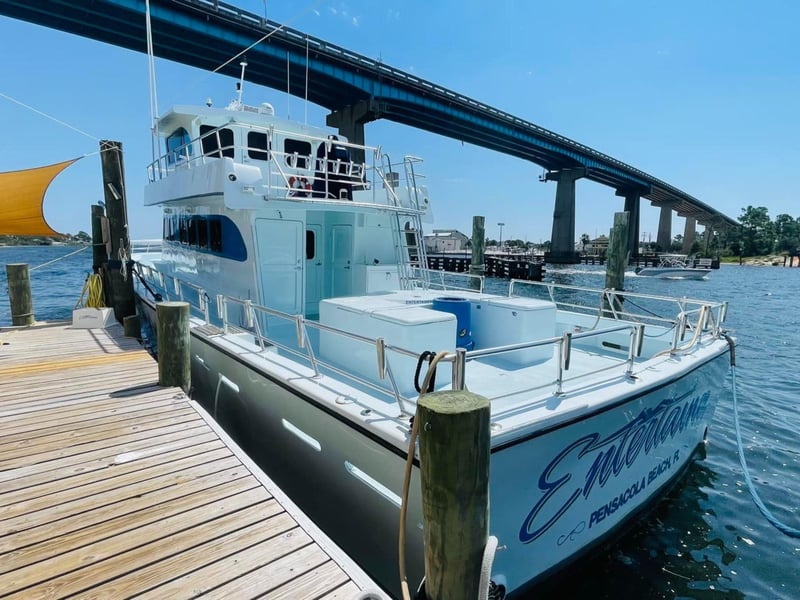 The Entertainer Fishing Charters at the dock in Pensacola, Florida