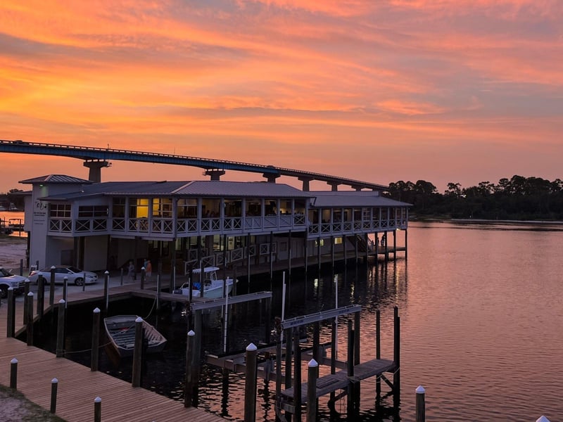 The Perdido Key Oyster Bar at sunset