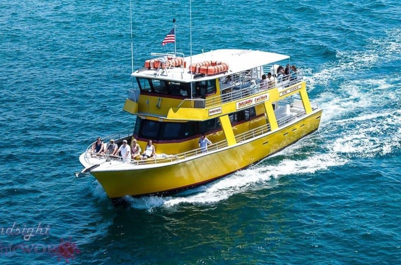 The dolphin cruise on the water in Destin, Florida