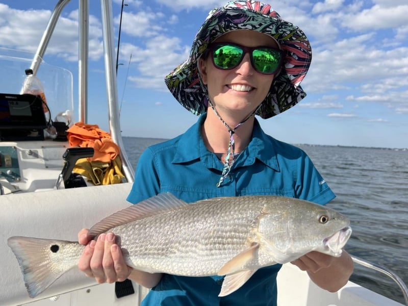 An angler on the boat in Sarasota, Florida