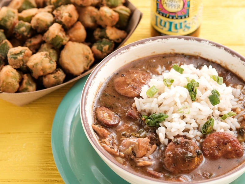 Gumbo and fried okra