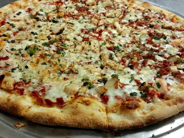 Sausage and cheese pizza at Vinnie Rs in Navarre