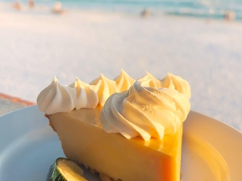 A slice of key lime pie from the Back Porch in Destin, Florida