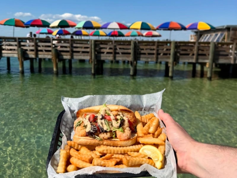 The shrimp poboy with french fries