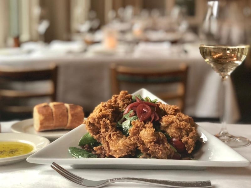 A food and wine pairing from Cafe ThirtyA in Seagrove Beach, Florida