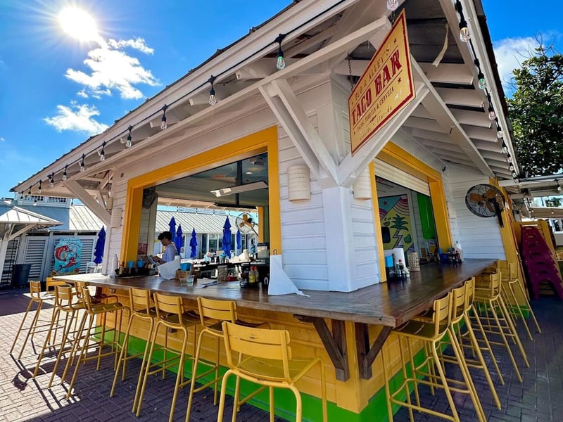 The outdoor bar at Bud  Alleys Taco Bar in Seaside, Florida