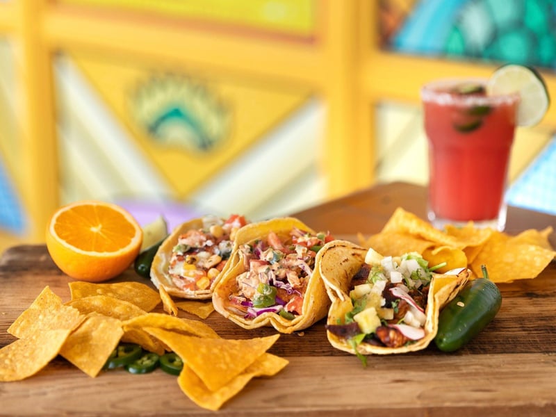 Tacos, cocktails and chips from Bud  Alleys Taco Bar