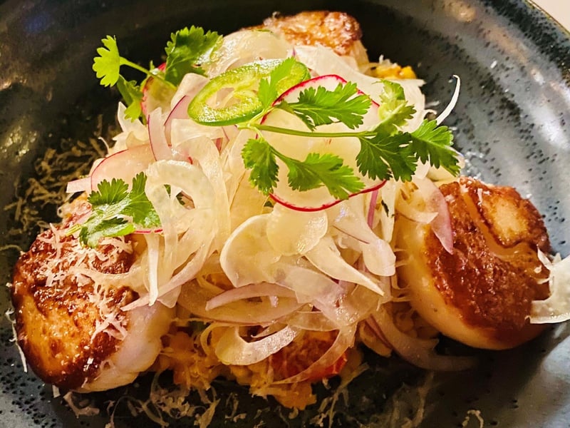 Scallops from Caliza in Alys Beach, Florida