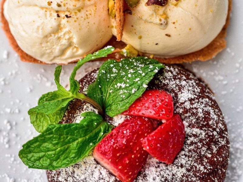 Chocolate lava cake at Flemings